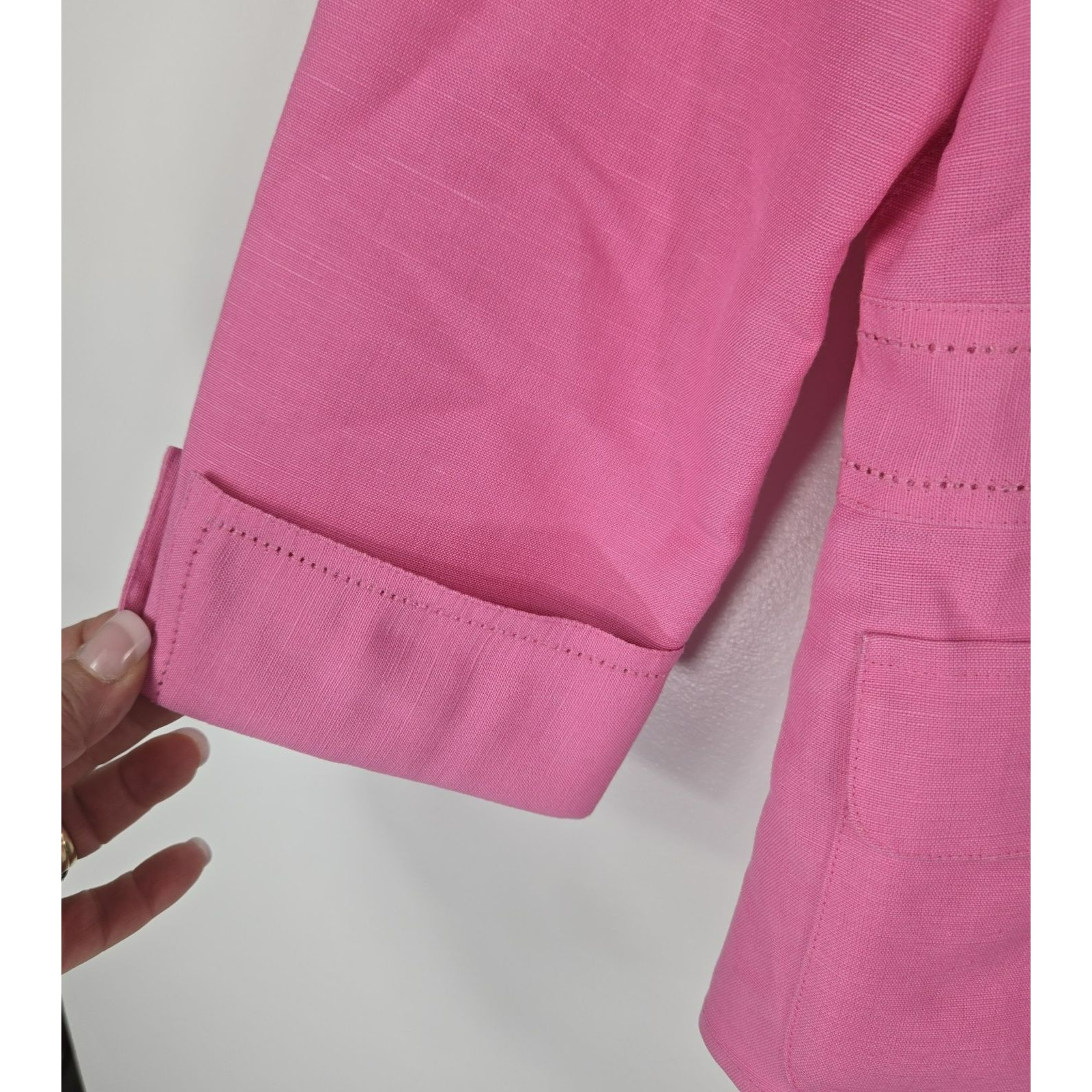 Emma James Petite Women's Size 6p Pink Crop Blazer Jacket — image 3 of 8